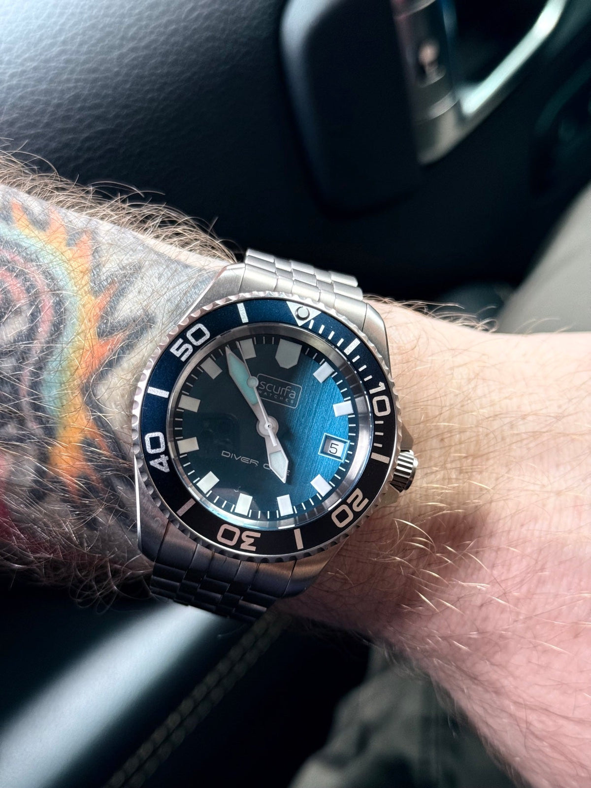 Scurfa Diver One D1-500 on the wrist — photo: Uncommon Artifact