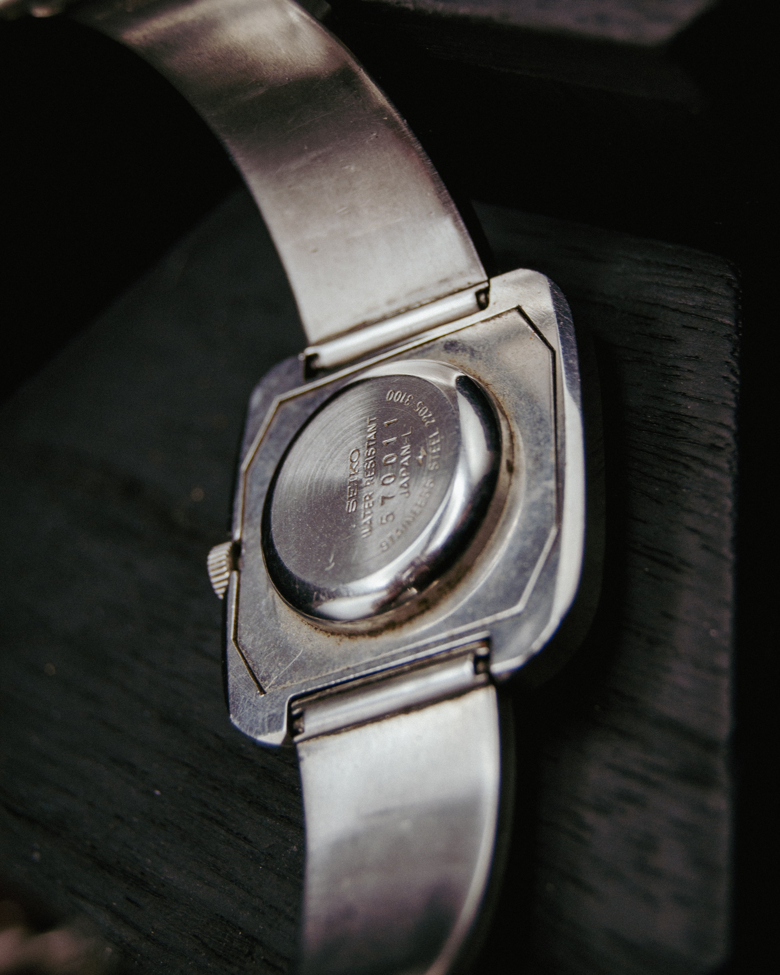 Vintage 1970s Seiko Ladies Automatic Watch - Hi-Beat 2205 - TV Dial - Stainless Steel Cuff Bracelet