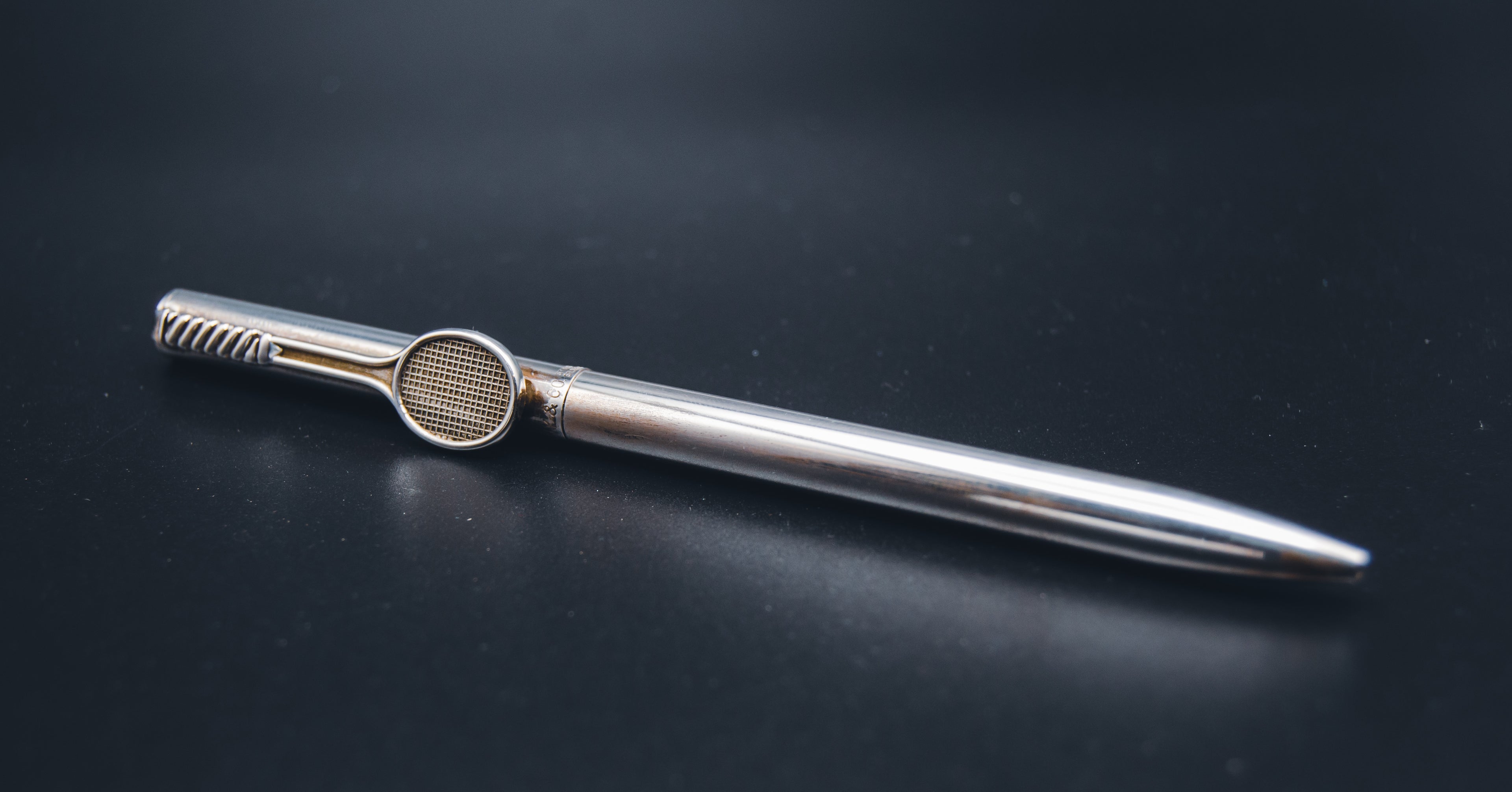 Vintage Tiffany & Co. Sterling Silver Tennis Racket Pen - Original Blue Box & Pouch - Full Set