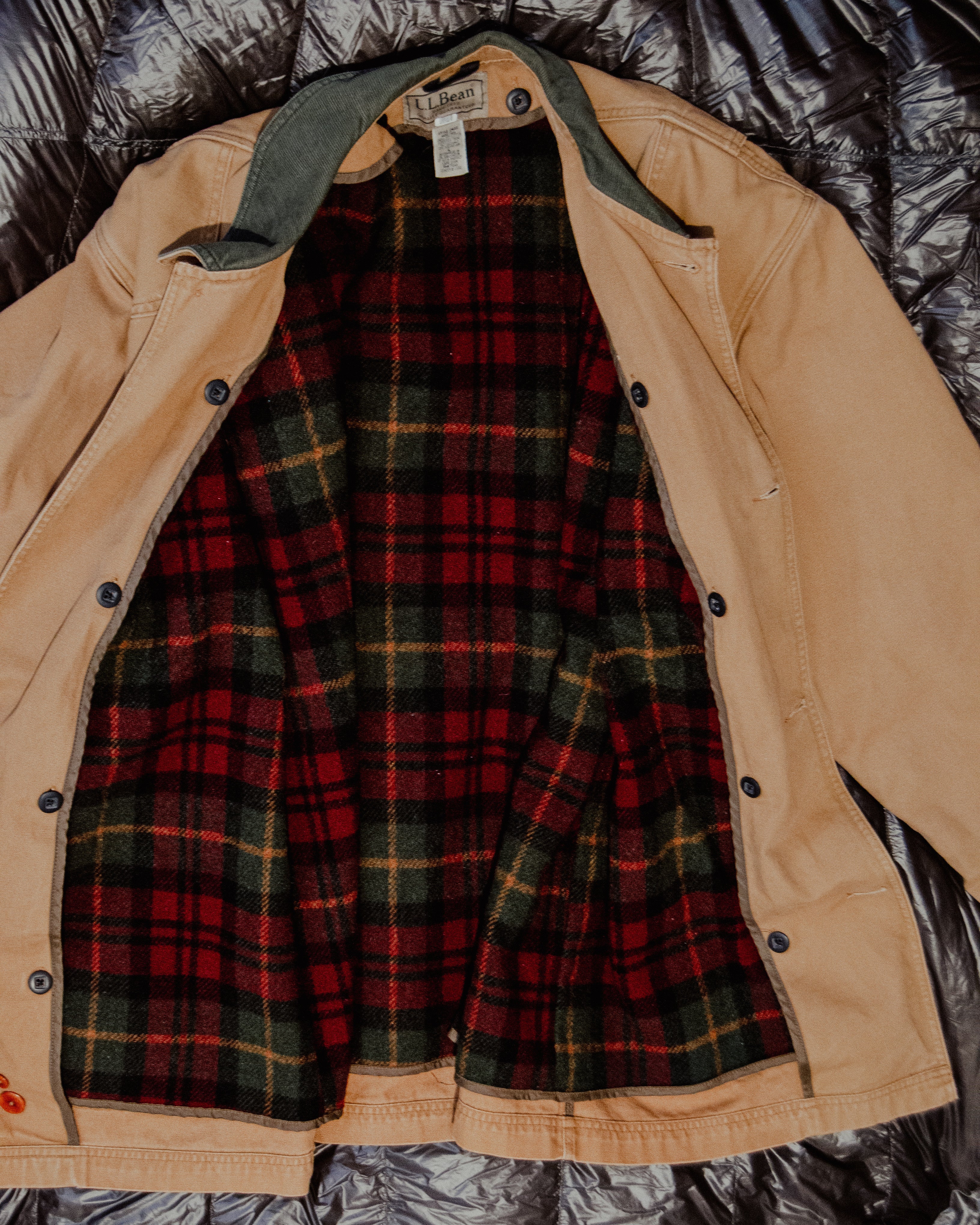 L.L. Bean Heritage Bundle: Vintage Tan Canvas Barn Coat (Size Large, Oversized Fit) & 1990s Swiss Field Watch