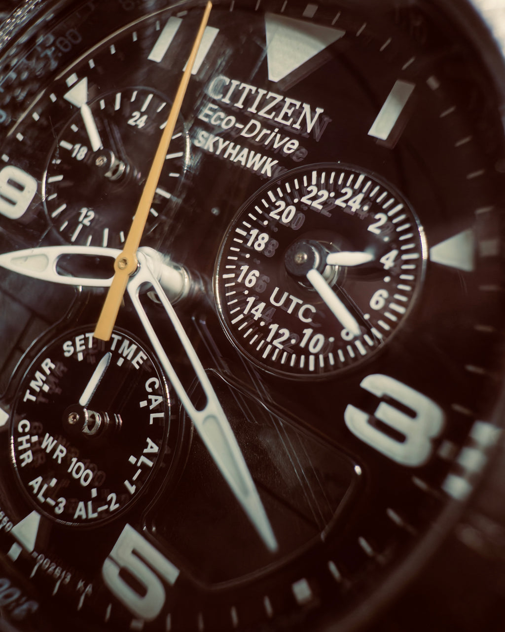 Citizen Eco-Drive World Time Skyhawk Chronograph Model C651