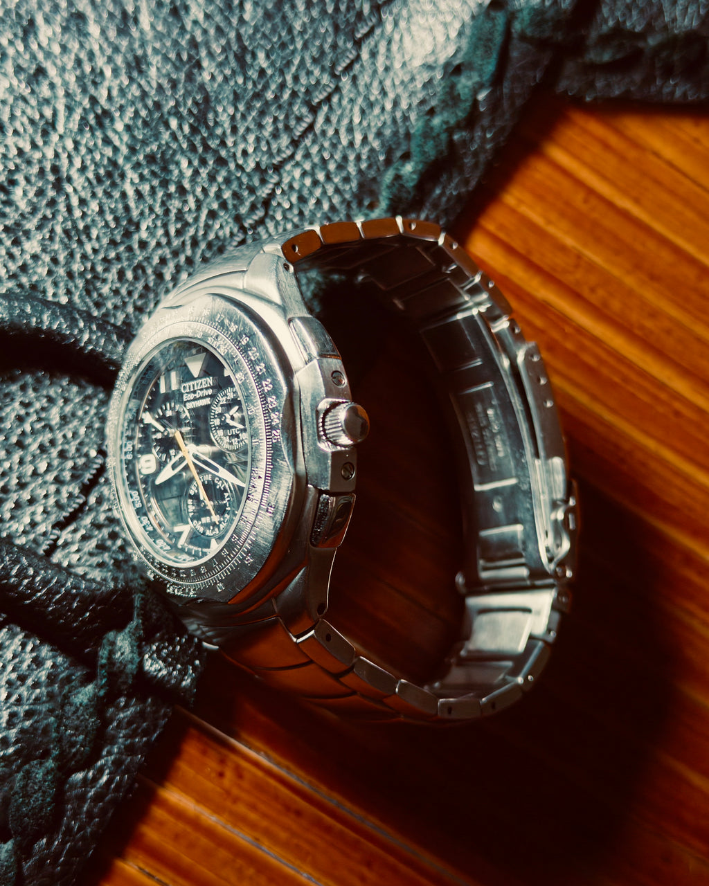 Citizen Eco-Drive World Time Skyhawk Chronograph Model C651