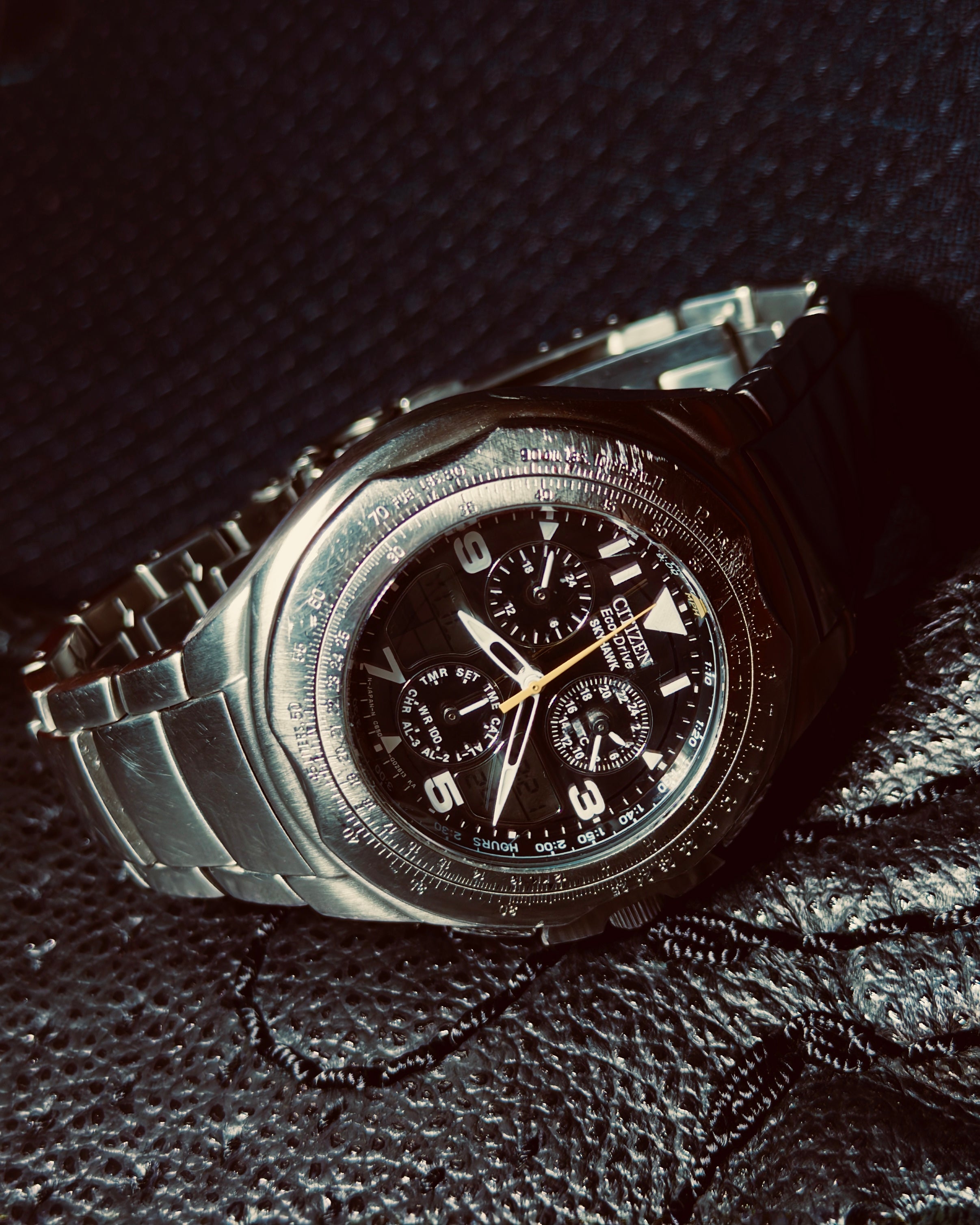 Citizen Eco-Drive World Time Skyhawk Chronograph Model C651