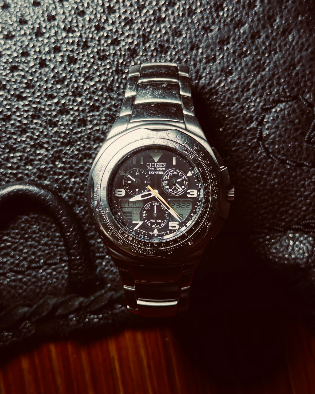 Citizen Eco-Drive World Time Skyhawk Chronograph Model C651