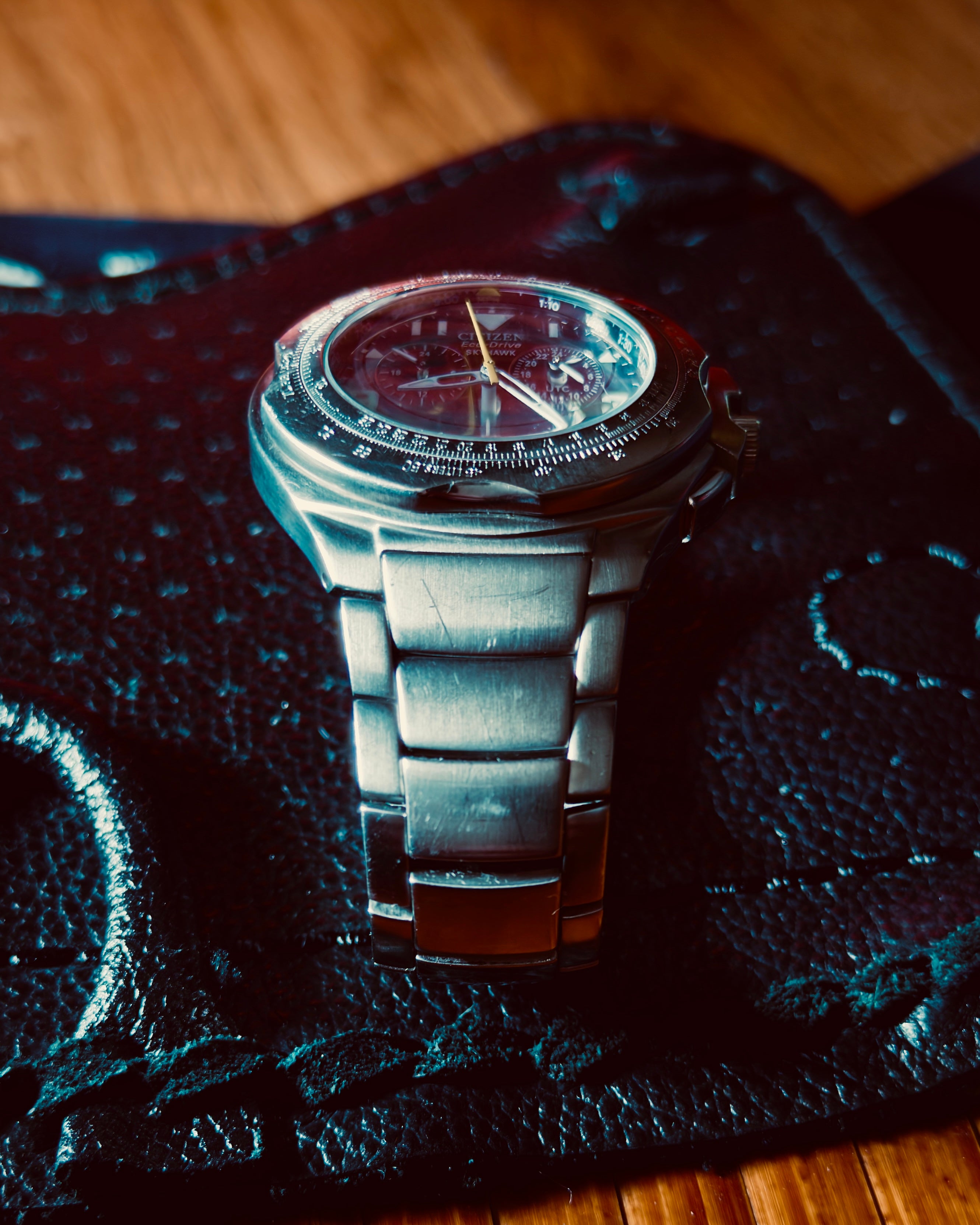 Citizen Eco-Drive World Time Skyhawk Chronograph Model C651