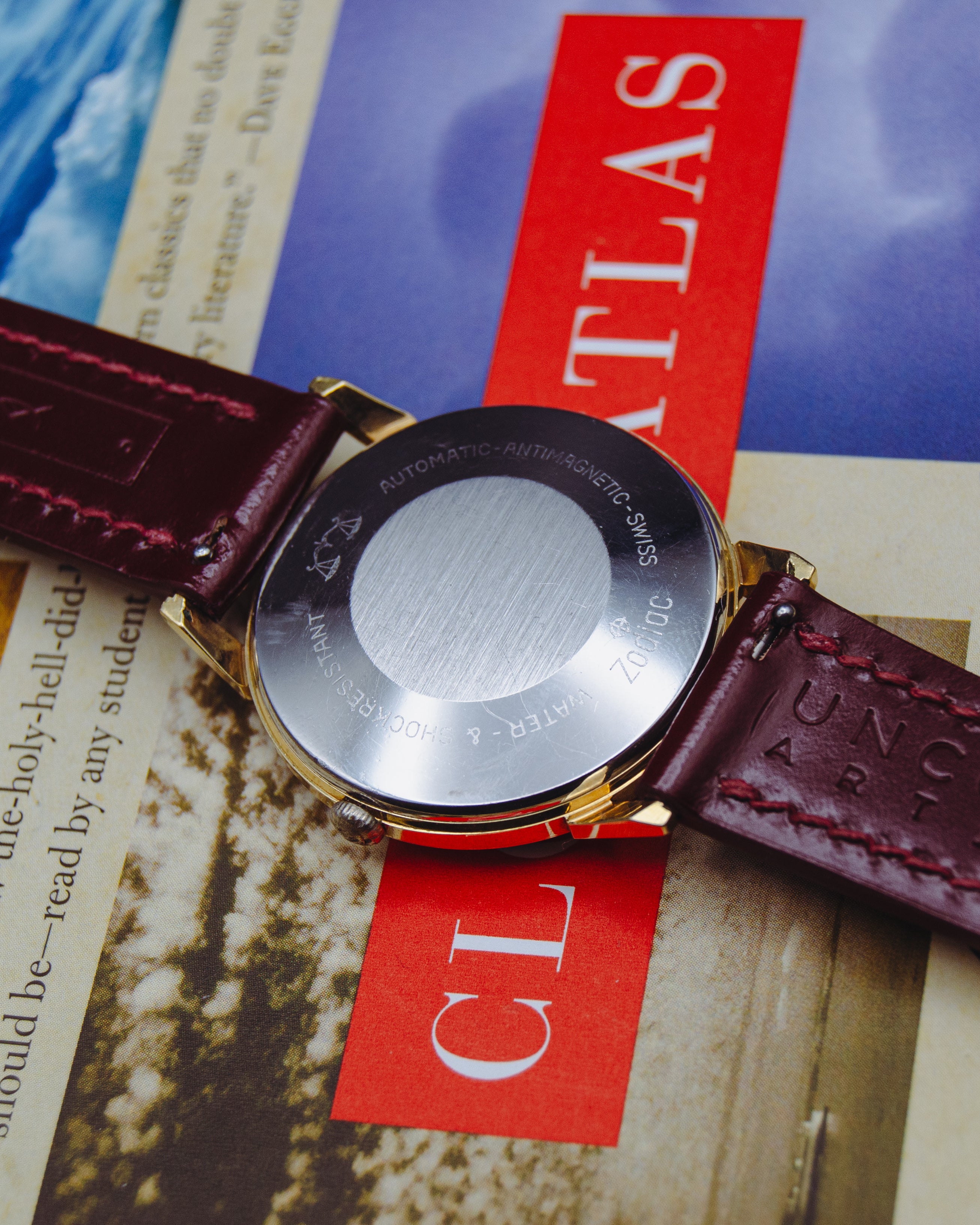 1960s Zodiac Hermetic Automatic - Grey Dial - Custom Oxblood Shinki Hikaku Leather Strap