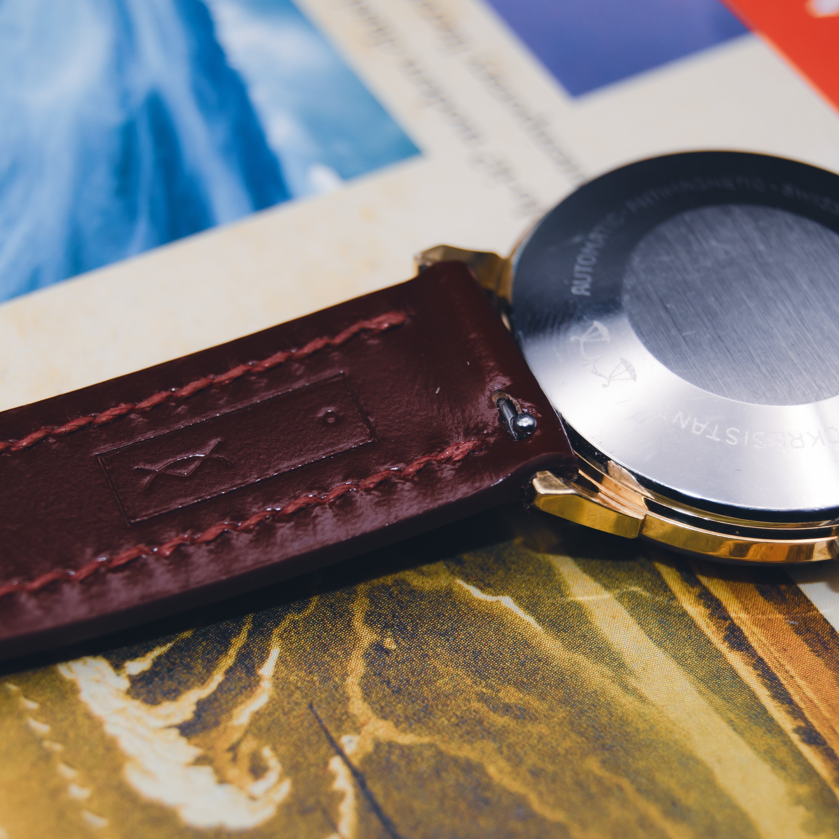 1960s Zodiac Hermetic Automatic - Grey Dial - Custom Oxblood Shinki Hikaku Leather Strap